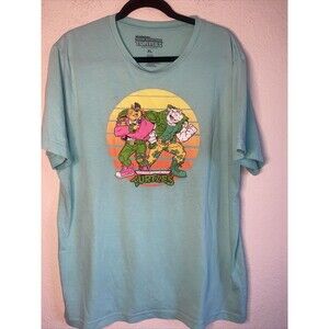 Teenage Mutant Ninja Turtles Bebop Rocksteady neon Shirt adult XL retro y2k